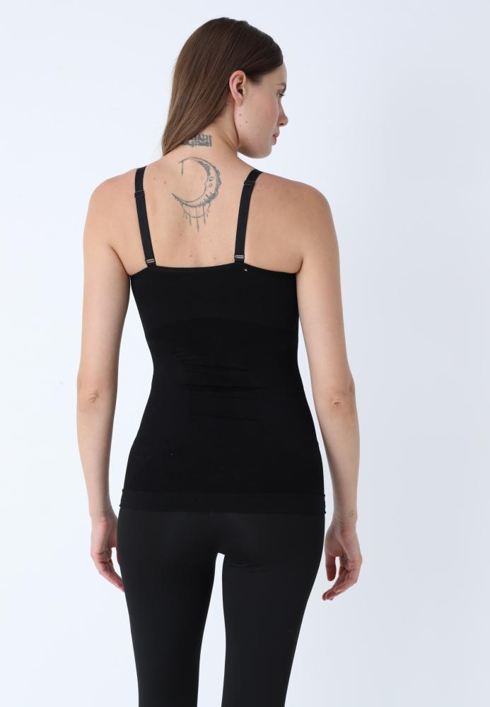 Maiou Modelator fără Cusături cu Bandă din Silicon ,Culoare Negru,Engros